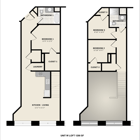 Floorplan W LOFT at American Spinning Mill, Greenville, SC